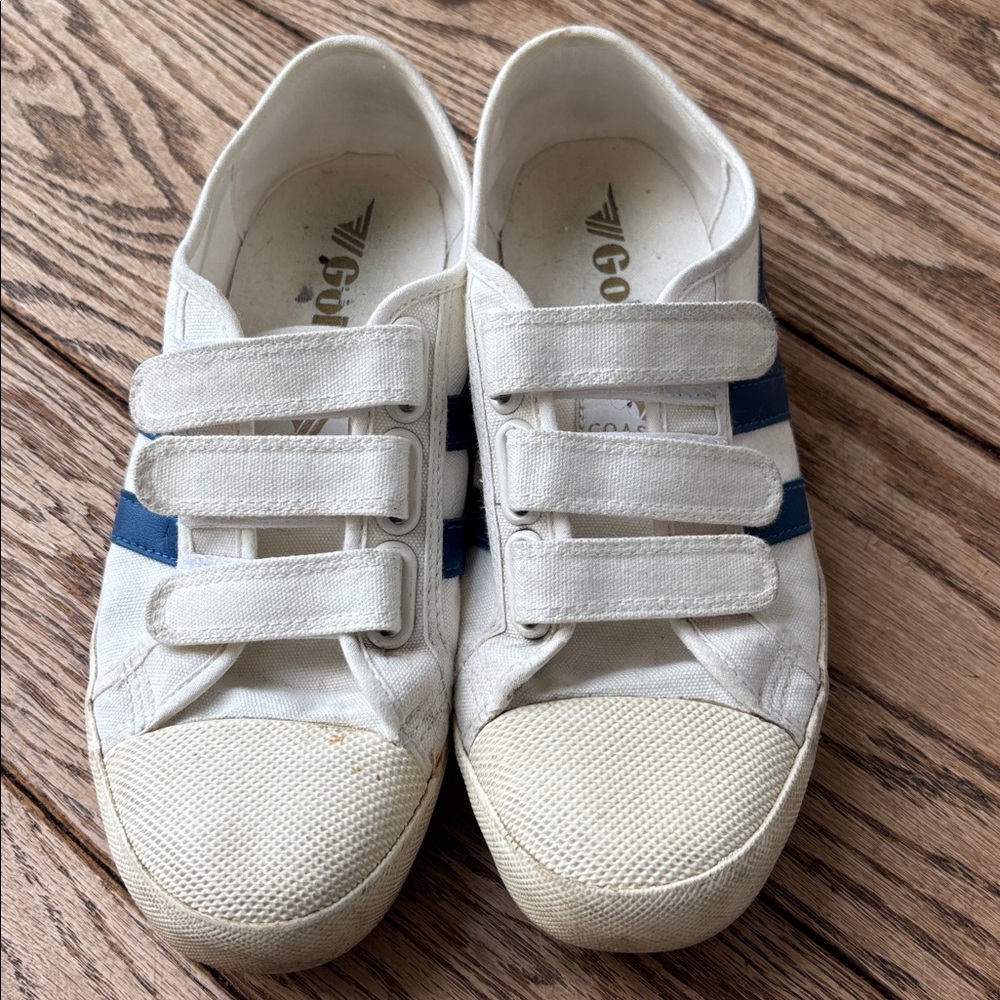 Gola White and Blue Velcro Sneakers size 8
